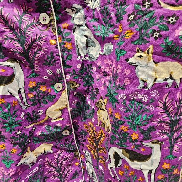 W Tag Anthropologie Print Fresh Purple Violet Dogs Poddle PJ Pajama Set Womens S - Picture 16 of 16